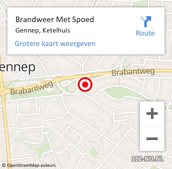 Locatie op kaart van de 112 melding: Brandweer Met Spoed Naar Gennep, Ketelhuis op 4 januari 2022 19:23