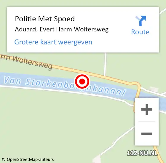 Locatie op kaart van de 112 melding: Politie Met Spoed Naar Aduard, Evert Harm Woltersweg op 4 januari 2022 19:41