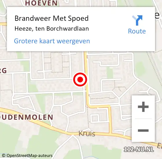 Locatie op kaart van de 112 melding: Brandweer Met Spoed Naar Heeze, ten Borchwardlaan op 4 januari 2022 19:49