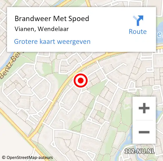 Locatie op kaart van de 112 melding: Brandweer Met Spoed Naar Vianen, Wendelaar op 4 januari 2022 20:05