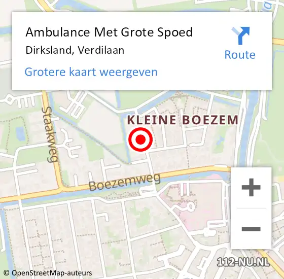 Locatie op kaart van de 112 melding: Ambulance Met Grote Spoed Naar Dirksland, Verdilaan op 4 januari 2022 20:32