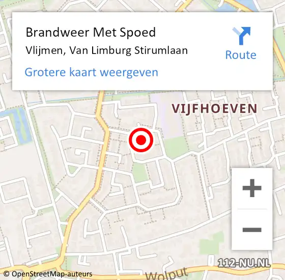 Locatie op kaart van de 112 melding: Brandweer Met Spoed Naar Vlijmen, Van Limburg Stirumlaan op 4 januari 2022 20:48