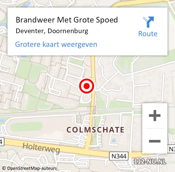 Locatie op kaart van de 112 melding: Brandweer Met Grote Spoed Naar Deventer, Doornenburg op 4 januari 2022 21:04
