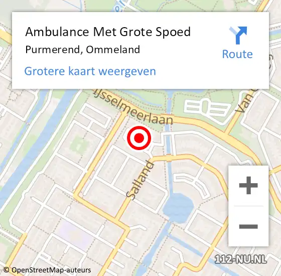 Locatie op kaart van de 112 melding: Ambulance Met Grote Spoed Naar Purmerend, Ommeland op 4 januari 2022 21:15