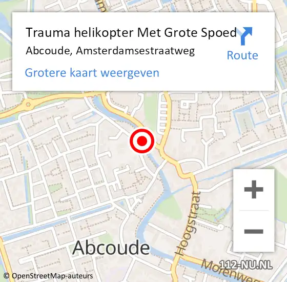 Locatie op kaart van de 112 melding: Trauma helikopter Met Grote Spoed Naar Abcoude, Amsterdamsestraatweg op 4 januari 2022 21:51