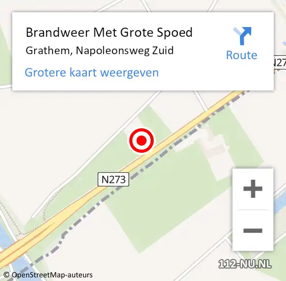 Locatie op kaart van de 112 melding: Brandweer Met Grote Spoed Naar Grathem, Napoleonsweg Zuid op 4 januari 2022 22:38