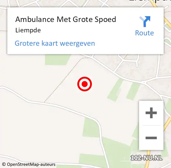 Locatie op kaart van de 112 melding: Ambulance Met Grote Spoed Naar Liempde op 5 januari 2022 00:20