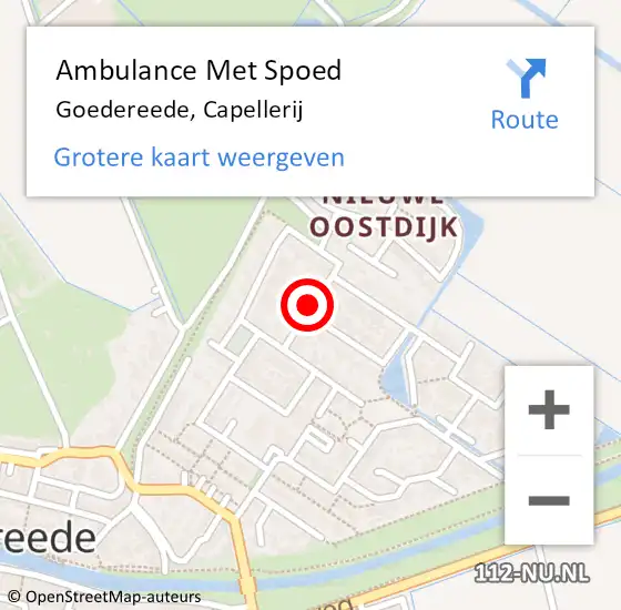 Locatie op kaart van de 112 melding: Ambulance Met Spoed Naar Goedereede, Capellerij op 5 januari 2022 00:23
