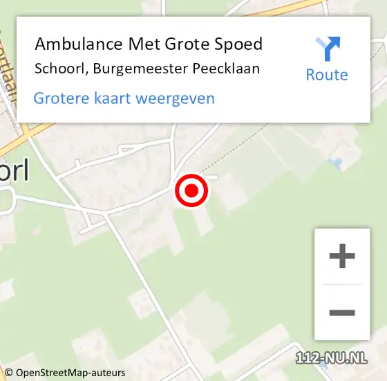 Locatie op kaart van de 112 melding: Ambulance Met Grote Spoed Naar Schoorl, Burgemeester Peecklaan op 5 januari 2022 01:44