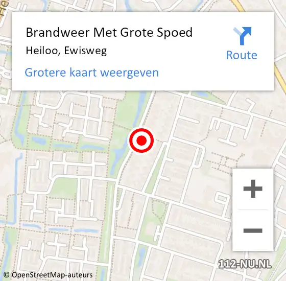 Locatie op kaart van de 112 melding: Brandweer Met Grote Spoed Naar Heiloo, Ewisweg op 5 januari 2022 01:46