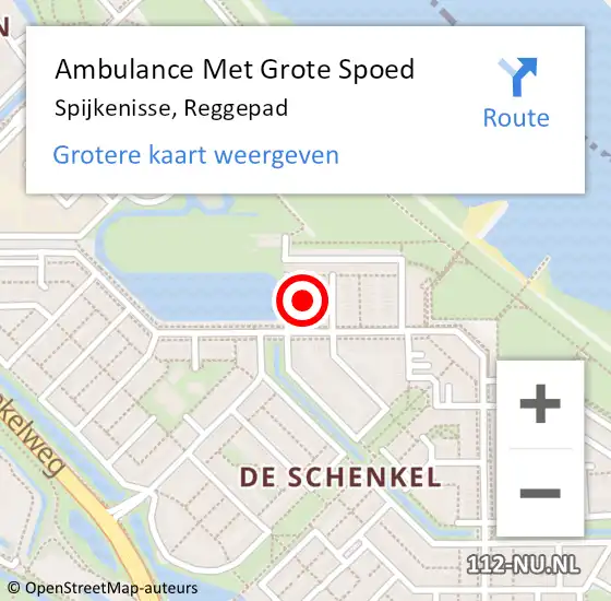 Locatie op kaart van de 112 melding: Ambulance Met Grote Spoed Naar Spijkenisse, Reggepad op 5 januari 2022 02:46