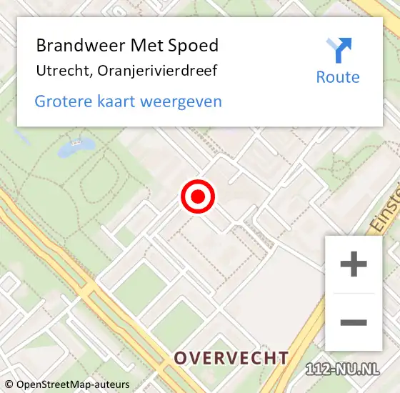 Locatie op kaart van de 112 melding: Brandweer Met Spoed Naar Utrecht, Oranjerivierdreef op 5 januari 2022 03:37
