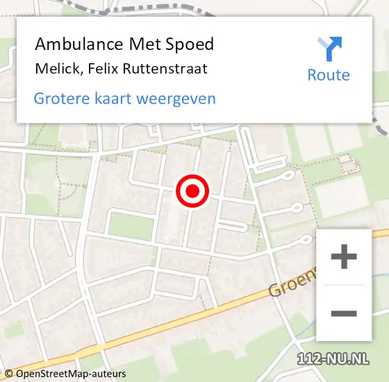 Locatie op kaart van de 112 melding: Ambulance Met Spoed Naar Melick, Felix Ruttenstraat op 5 januari 2022 07:30