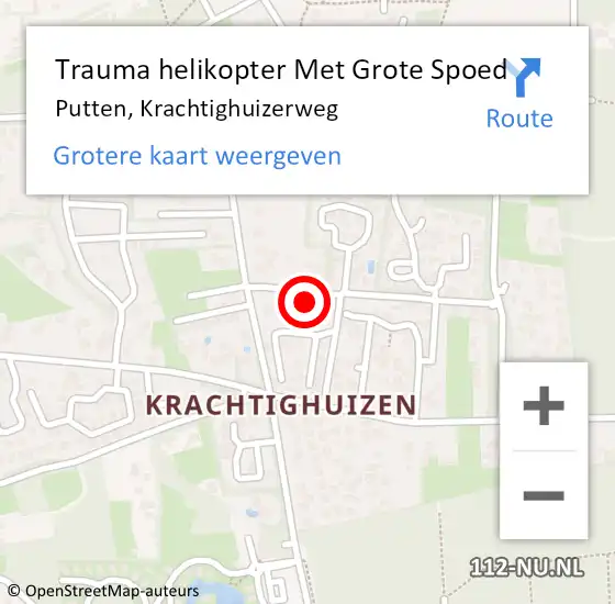 Locatie op kaart van de 112 melding: Trauma helikopter Met Grote Spoed Naar Putten, Krachtighuizerweg op 5 januari 2022 08:57
