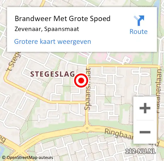 Locatie op kaart van de 112 melding: Brandweer Met Grote Spoed Naar Zevenaar, Spaansmaat op 5 januari 2022 09:19