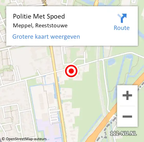 Locatie op kaart van de 112 melding: Politie Met Spoed Naar Meppel, Reeststouwe op 5 januari 2022 09:31