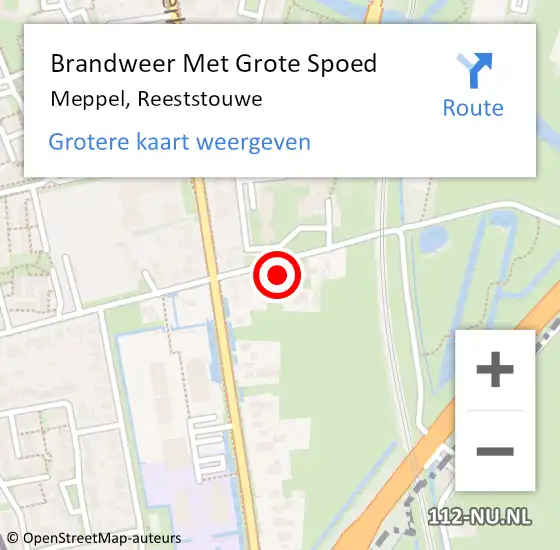 Locatie op kaart van de 112 melding: Brandweer Met Grote Spoed Naar Meppel, Reeststouwe op 5 januari 2022 09:32