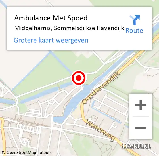 Locatie op kaart van de 112 melding: Ambulance Met Spoed Naar Middelharnis, Sommelsdijkse Havendijk op 5 januari 2022 09:57