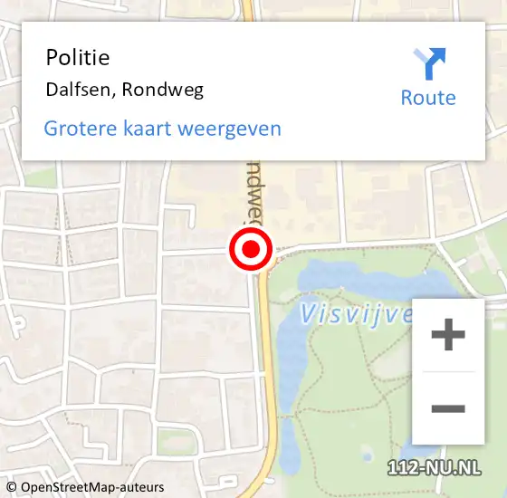 Locatie op kaart van de 112 melding: Politie Dalfsen, Rondweg op 5 januari 2022 11:41