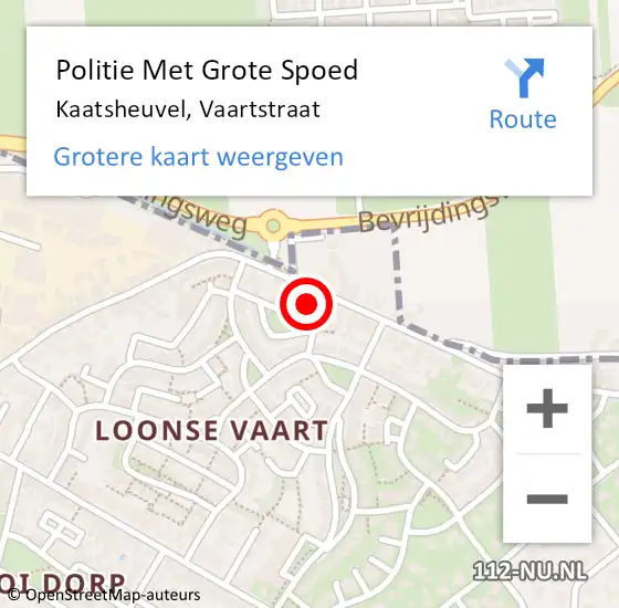 Locatie op kaart van de 112 melding: Politie Met Grote Spoed Naar Kaatsheuvel, Vaartstraat op 5 januari 2022 12:07