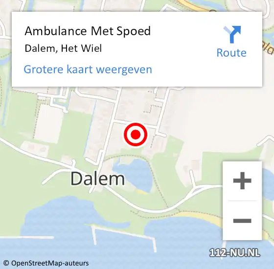 Locatie op kaart van de 112 melding: Ambulance Met Spoed Naar Dalem, Het Wiel op 5 januari 2022 13:01
