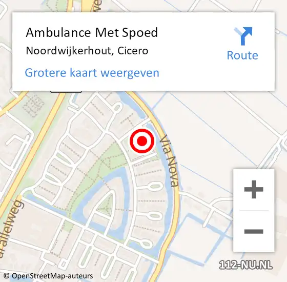 Locatie op kaart van de 112 melding: Ambulance Met Spoed Naar Noordwijkerhout, Cicero op 5 januari 2022 13:16