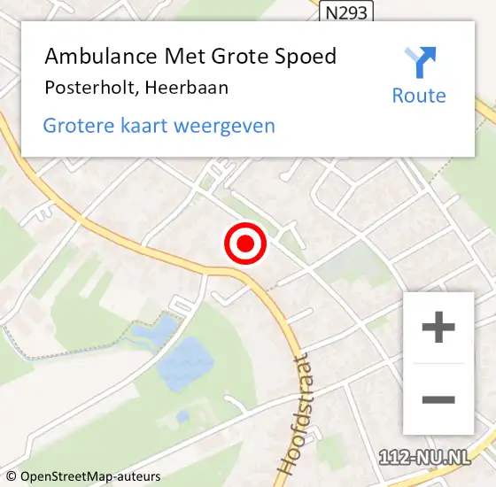 Locatie op kaart van de 112 melding: Ambulance Met Grote Spoed Naar Posterholt, Heerbaan op 5 januari 2022 13:17