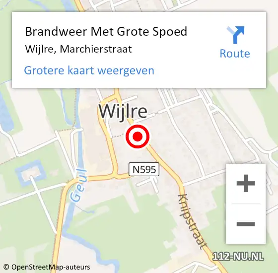 Locatie op kaart van de 112 melding: Brandweer Met Grote Spoed Naar Wijlre, Marchierstraat op 5 januari 2022 13:28