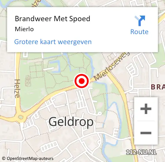 Locatie op kaart van de 112 melding: Brandweer Met Spoed Naar Geldrop op 5 januari 2022 13:39