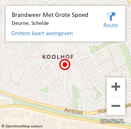 Locatie op kaart van de 112 melding: Brandweer Met Grote Spoed Naar Deurne, Schelde op 5 januari 2022 13:47