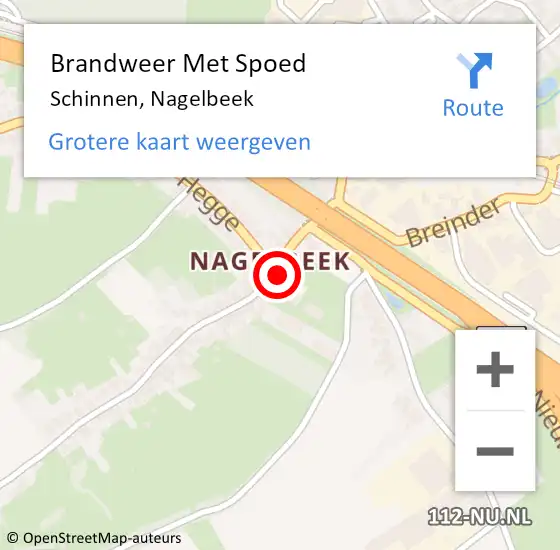 Locatie op kaart van de 112 melding: Brandweer Met Spoed Naar Schinnen, Nagelbeek op 5 januari 2022 14:34