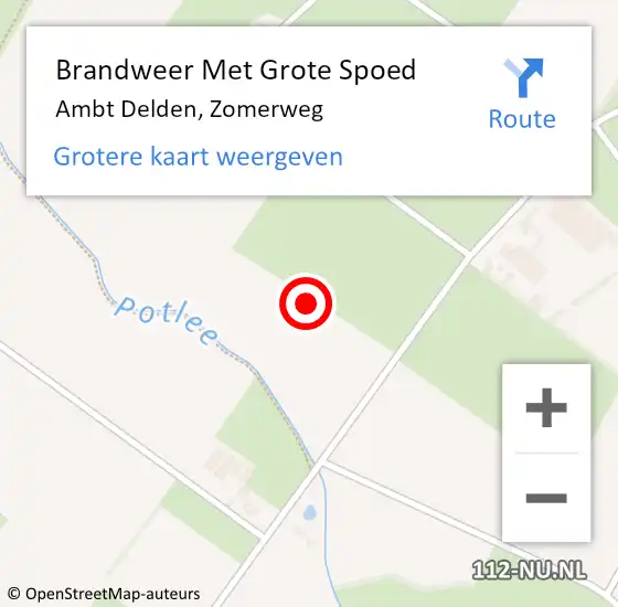 Locatie op kaart van de 112 melding: Brandweer Met Grote Spoed Naar Ambt Delden, Zomerweg op 5 januari 2022 14:47