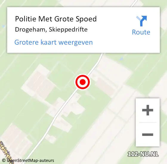 Locatie op kaart van de 112 melding: Politie Met Grote Spoed Naar Drogeham, Skieppedrifte op 5 januari 2022 15:16