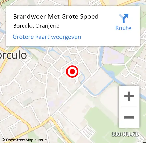 Locatie op kaart van de 112 melding: Brandweer Met Grote Spoed Naar Borculo, Oranjerie op 5 januari 2022 15:28