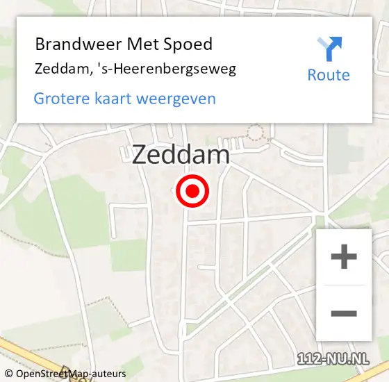 Locatie op kaart van de 112 melding: Brandweer Met Spoed Naar Zeddam, 's-Heerenbergseweg op 5 januari 2022 15:28