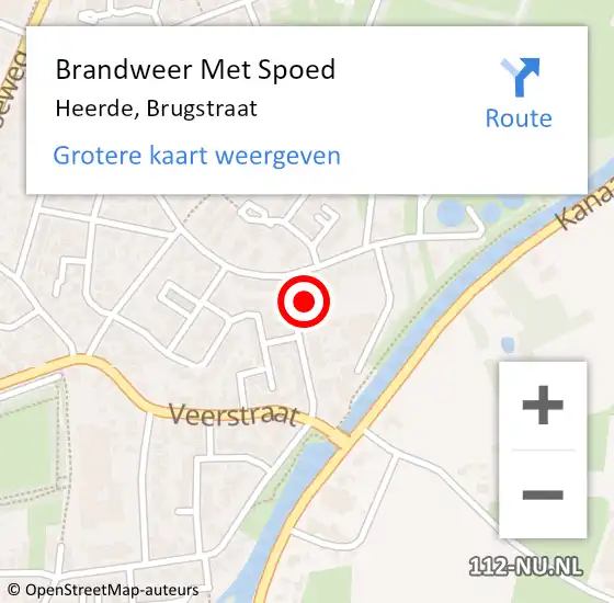 Locatie op kaart van de 112 melding: Brandweer Met Spoed Naar Heerde, Brugstraat op 4 juli 2014 13:06