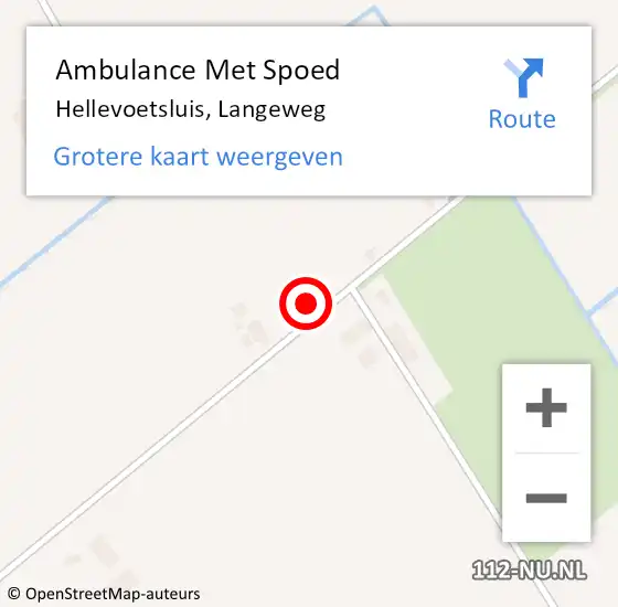 Locatie op kaart van de 112 melding: Ambulance Met Spoed Naar Hellevoetsluis, Langeweg op 5 januari 2022 16:10