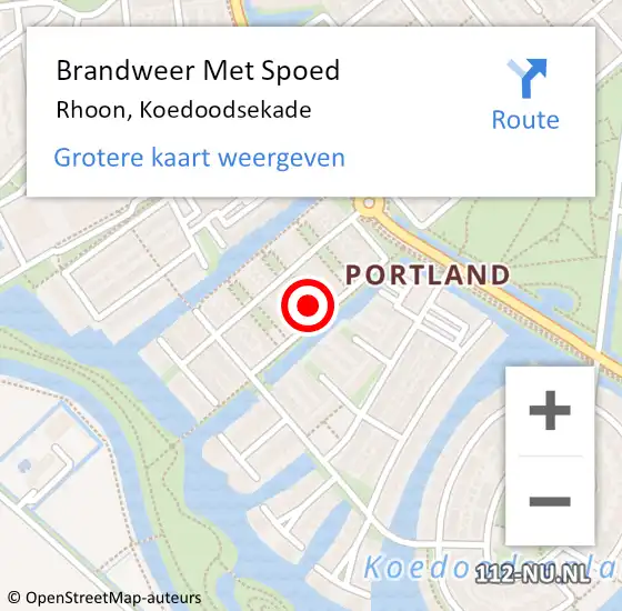 Locatie op kaart van de 112 melding: Brandweer Met Spoed Naar Rhoon, Koedoodsekade op 5 januari 2022 16:58