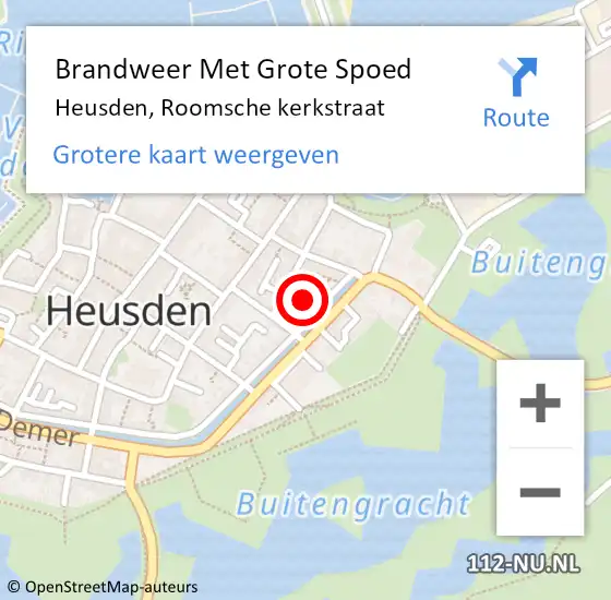 Locatie op kaart van de 112 melding: Brandweer Met Grote Spoed Naar Heusden, Roomsche kerkstraat op 5 januari 2022 17:00