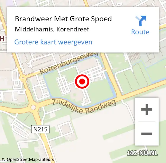 Locatie op kaart van de 112 melding: Brandweer Met Grote Spoed Naar Middelharnis, Korendreef op 5 januari 2022 17:04