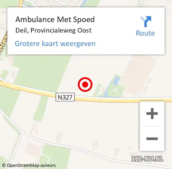 Locatie op kaart van de 112 melding: Ambulance Met Spoed Naar Deil, Provincialeweg Oost op 5 januari 2022 17:43