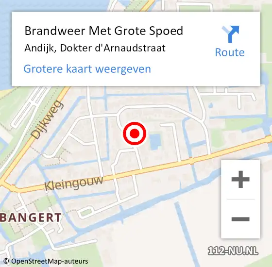 Locatie op kaart van de 112 melding: Brandweer Met Grote Spoed Naar Andijk, Dokter d'Arnaudstraat op 5 januari 2022 17:47