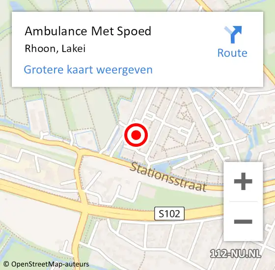 Locatie op kaart van de 112 melding: Ambulance Met Spoed Naar Rhoon, Lakei op 5 januari 2022 17:49