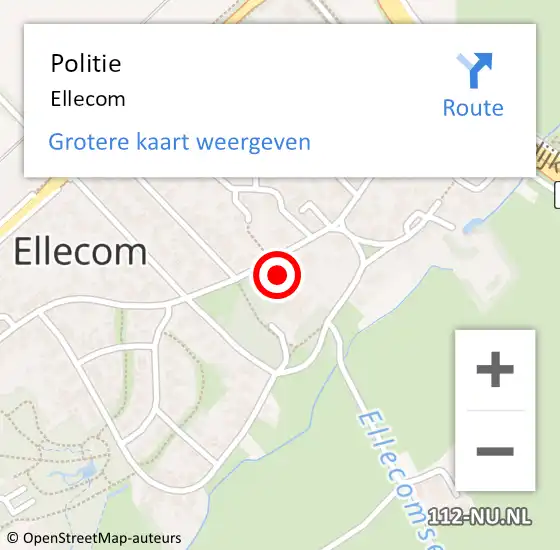 Locatie op kaart van de 112 melding: Politie Ellecom op 5 januari 2022 17:55
