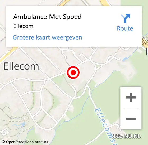 Locatie op kaart van de 112 melding: Ambulance Met Spoed Naar Ellecom op 5 januari 2022 17:55