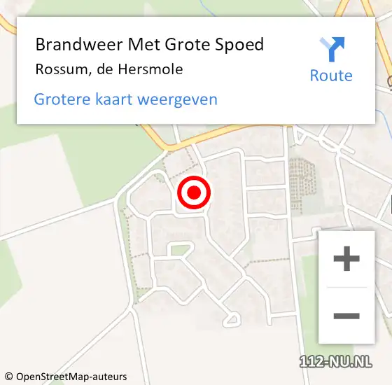 Locatie op kaart van de 112 melding: Brandweer Met Grote Spoed Naar Rossum, de Hersmole op 5 januari 2022 18:00