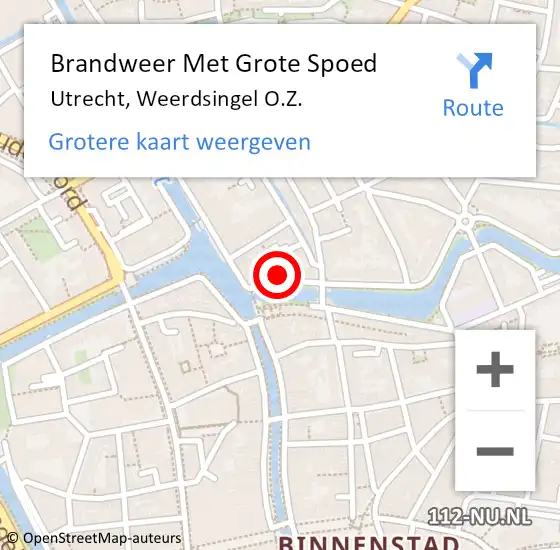 Locatie op kaart van de 112 melding: Brandweer Met Grote Spoed Naar Utrecht, Weerdsingel O.Z. op 5 januari 2022 18:02