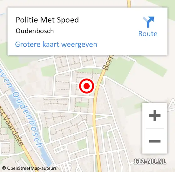 Locatie op kaart van de 112 melding: Politie Met Spoed Naar Oudenbosch op 5 januari 2022 19:14