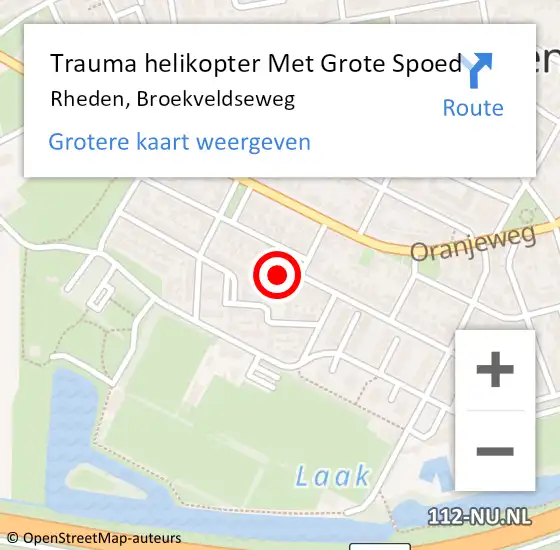 Locatie op kaart van de 112 melding: Trauma helikopter Met Grote Spoed Naar Rheden, Broekveldseweg op 5 januari 2022 19:51