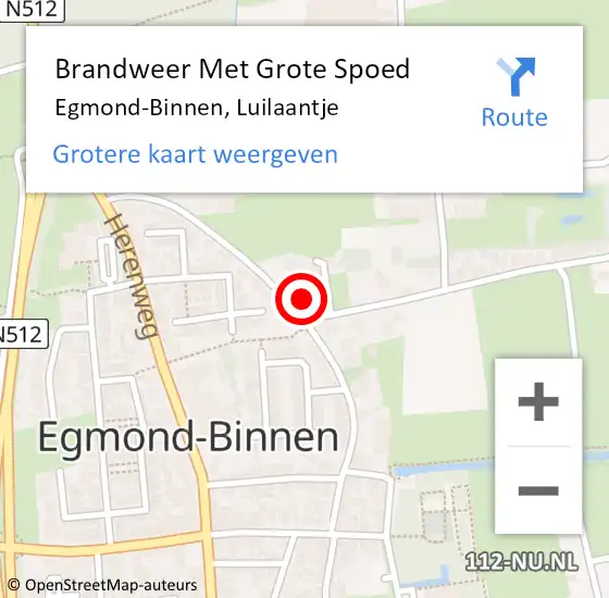 Locatie op kaart van de 112 melding: Brandweer Met Grote Spoed Naar Egmond-Binnen, Luilaantje op 5 januari 2022 21:11